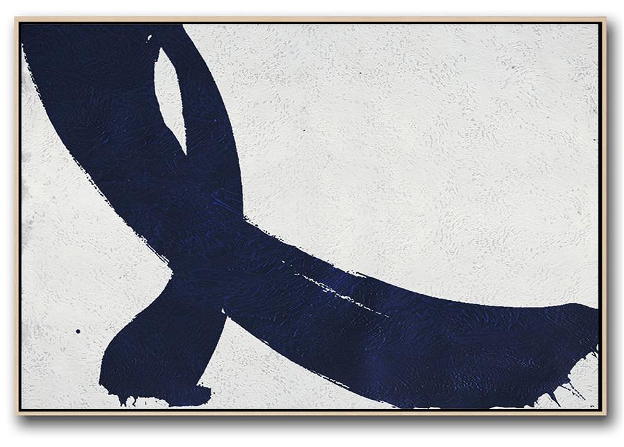 Horizontal Navy Blue Minimal Art #NV192C - Click Image to Close